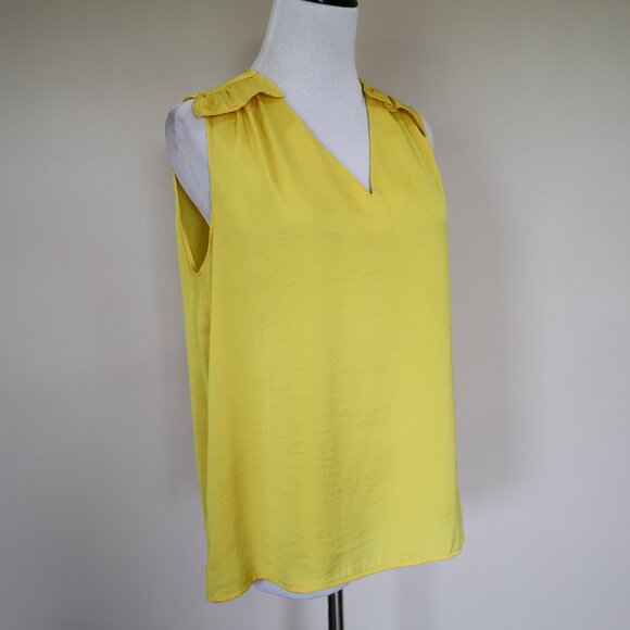 BANANA REPUBLIC Size 0 XS Black Yellow Skirt Blouse Set Career Pencil Office - Picture 5 of 11